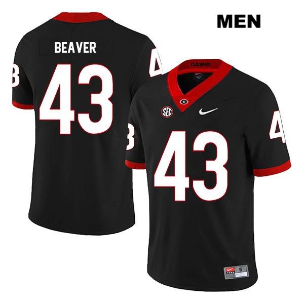 Georgia Bulldogs Men's Tyler Beaver #43 NCAA Legend Authentic Black Nike Stitched College Football Jersey YKW1456US